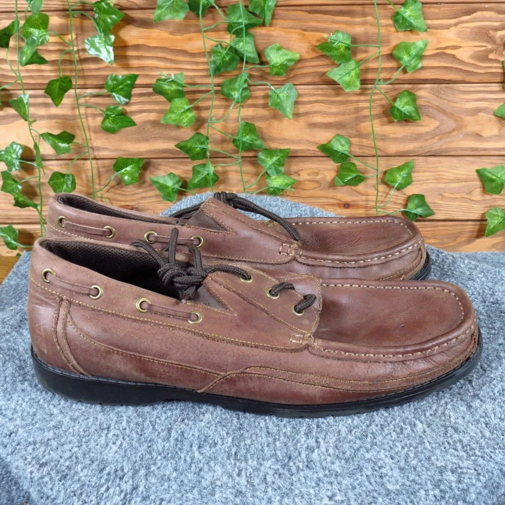 Dr.‎ Scholl's Voyage Men Casual Boat Shoe Size 10 Walking Comfort Brown Leather